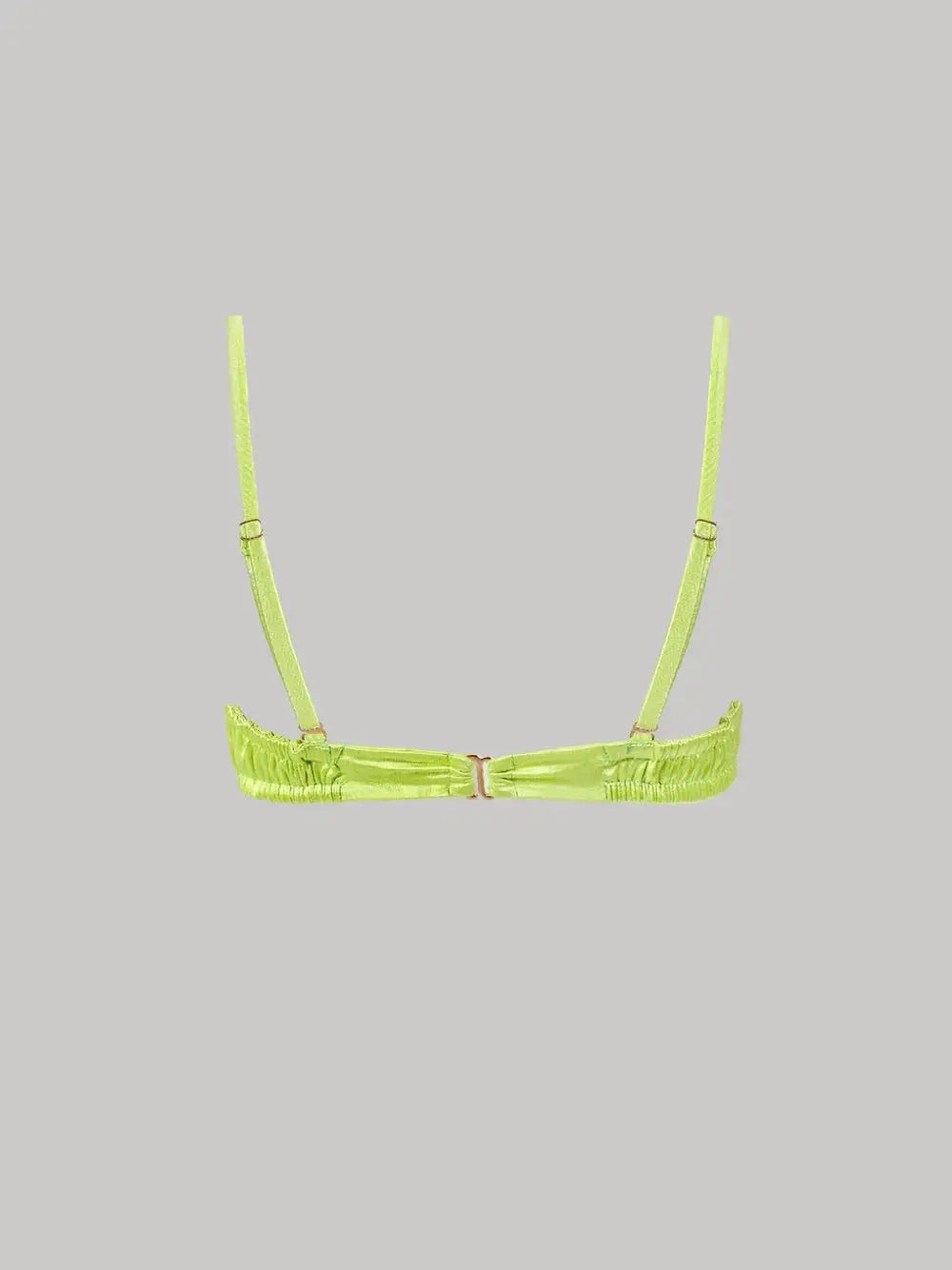 Luna Ruched Bikini Top in Chartreuse with Adjustable Straps and Double Layer Construction - Love Salve